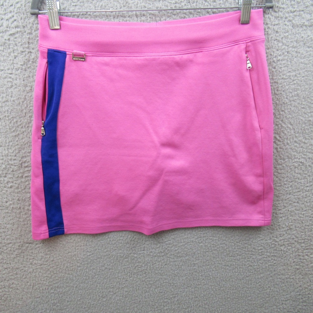 Ralph Lauren Golf Womens Skort Medium Pink Blue Mini Active Stretch Zip Pockets